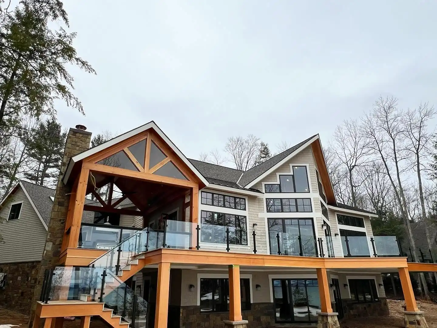 A residential roof installation completed by Falcon Roofing on the Old Mission Peninsula in Grand Traverse County, Michigan